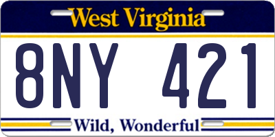 WV license plate 8NY421