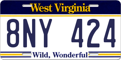 WV license plate 8NY424