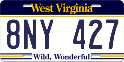 WV license plate 8NY427