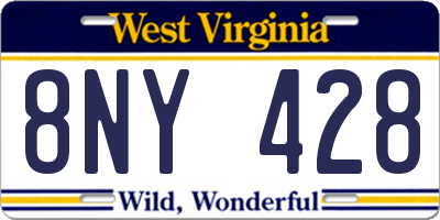WV license plate 8NY428