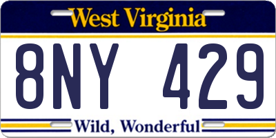 WV license plate 8NY429