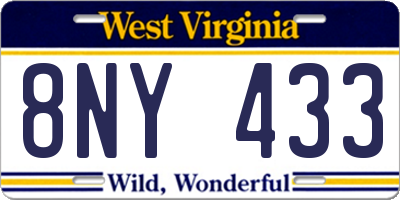 WV license plate 8NY433