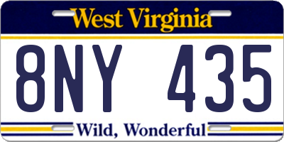 WV license plate 8NY435