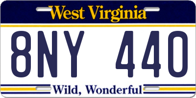 WV license plate 8NY440