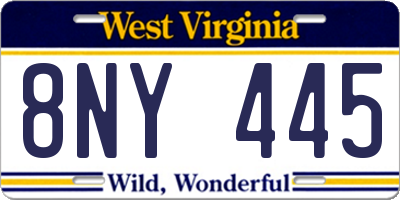 WV license plate 8NY445