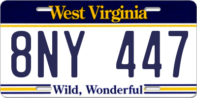 WV license plate 8NY447