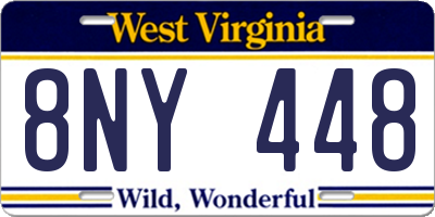 WV license plate 8NY448