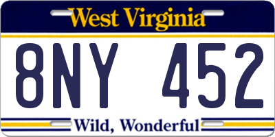 WV license plate 8NY452