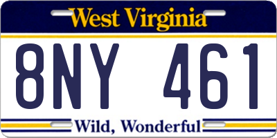 WV license plate 8NY461