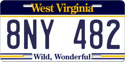 WV license plate 8NY482