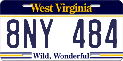 WV license plate 8NY484