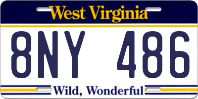 WV license plate 8NY486