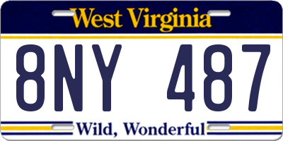 WV license plate 8NY487