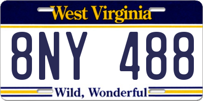 WV license plate 8NY488
