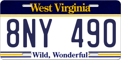 WV license plate 8NY490