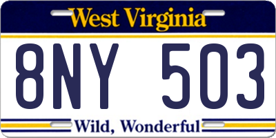 WV license plate 8NY503