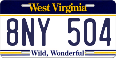 WV license plate 8NY504