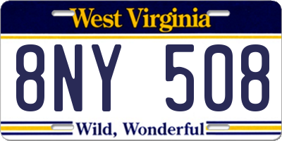 WV license plate 8NY508
