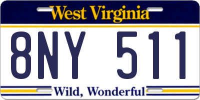 WV license plate 8NY511