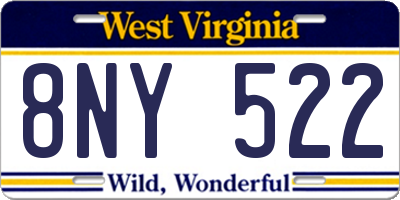 WV license plate 8NY522
