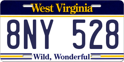 WV license plate 8NY528