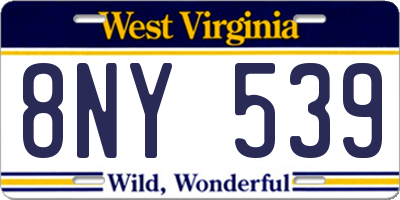 WV license plate 8NY539