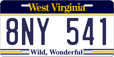 WV license plate 8NY541