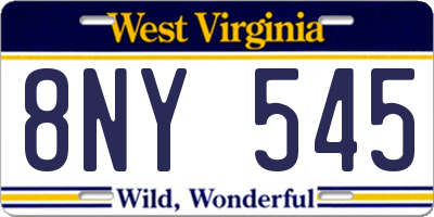 WV license plate 8NY545