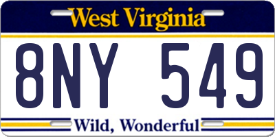 WV license plate 8NY549
