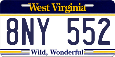 WV license plate 8NY552