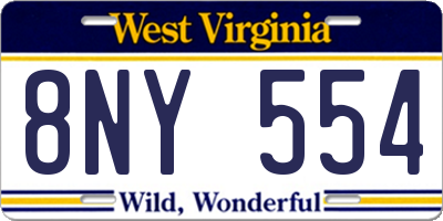 WV license plate 8NY554