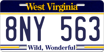 WV license plate 8NY563
