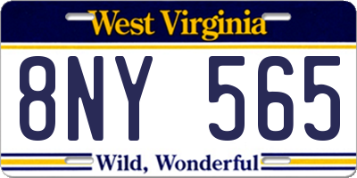 WV license plate 8NY565