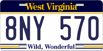 WV license plate 8NY570