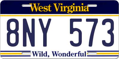 WV license plate 8NY573