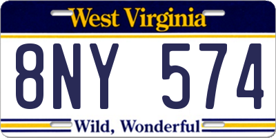 WV license plate 8NY574