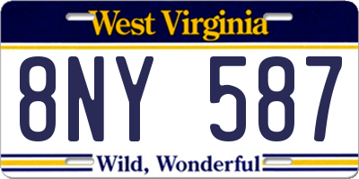 WV license plate 8NY587