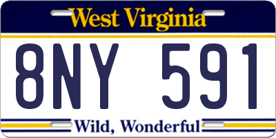 WV license plate 8NY591