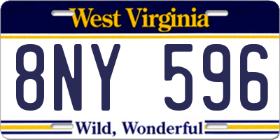 WV license plate 8NY596