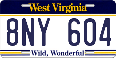 WV license plate 8NY604