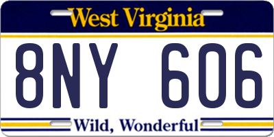 WV license plate 8NY606