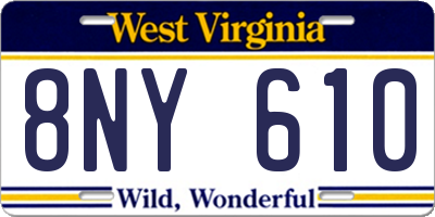 WV license plate 8NY610