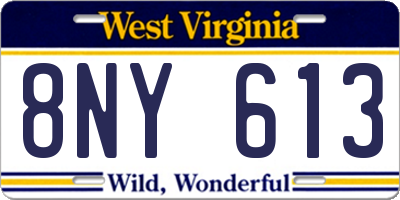 WV license plate 8NY613