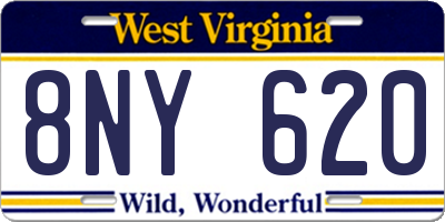WV license plate 8NY620