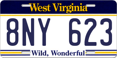 WV license plate 8NY623