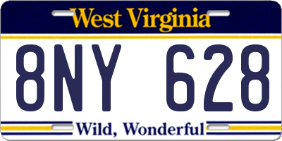 WV license plate 8NY628