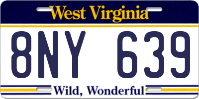 WV license plate 8NY639