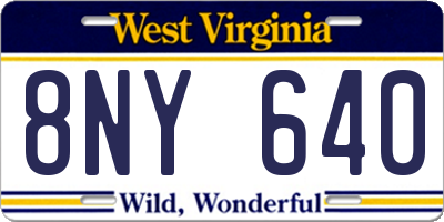 WV license plate 8NY640