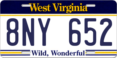 WV license plate 8NY652
