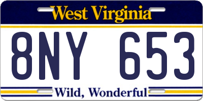 WV license plate 8NY653